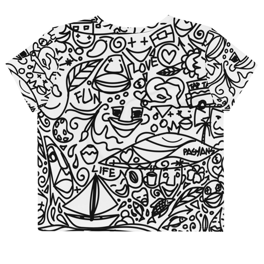 Fun 509 doodle - All over crop tee